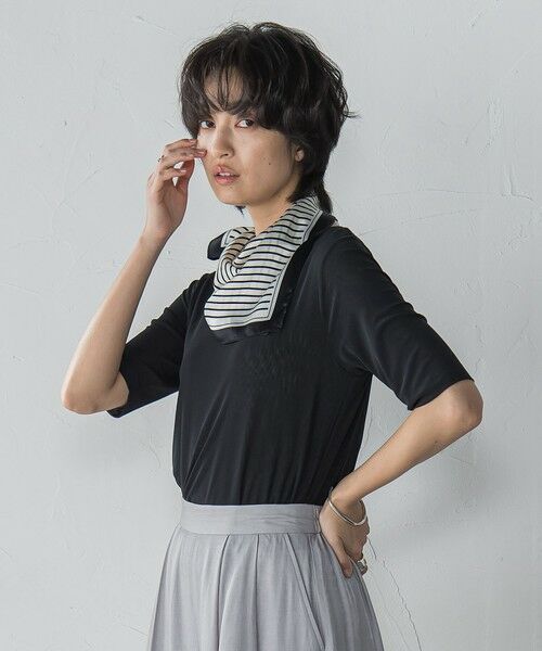 MAYSON GREY / メイソングレイ カットソー | マクロチュール5分袖プルオーバー≪手洗い可能≫ | 詳細9