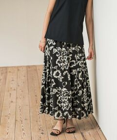 MAYSON GREY / メイソングレイ ミニ・ひざ丈スカート | フラワープリントリラックスサイドギャザーフレアスカート