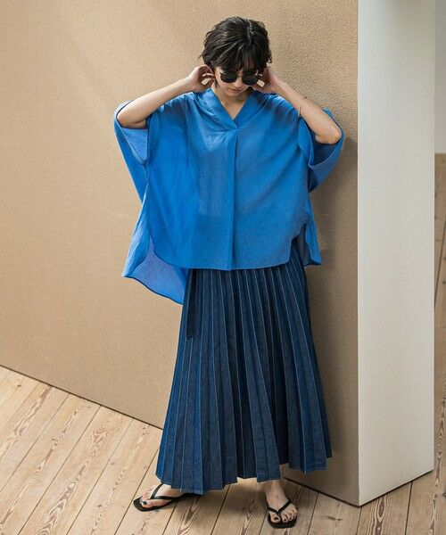 MAYSON GREY / メイソングレイ ミニ・ひざ丈スカート | デニムMIXライトプリーツスカート | 詳細8