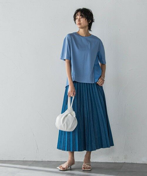 MAYSON GREY / メイソングレイ ミニ・ひざ丈スカート | デニムMIXライトプリーツスカート | 詳細21