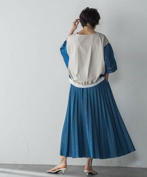 MAYSON GREY / メイソングレイ ミニ・ひざ丈スカート | デニムMIXライトプリーツスカート | 詳細26