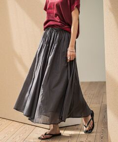 MAYSON GREY / メイソングレイ ミニ・ひざ丈スカート | コットンボイル2WAYエアリーギャザースカート≪手洗い可能≫