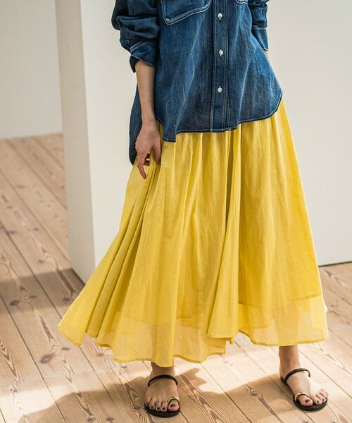 MAYSON GREY / メイソングレイ ミニ・ひざ丈スカート | コットンボイル2WAYエアリーギャザースカート≪手洗い可能≫ | 詳細2