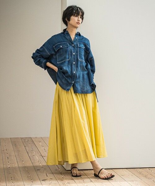 MAYSON GREY / メイソングレイ ミニ・ひざ丈スカート | コットンボイル2WAYエアリーギャザースカート≪手洗い可能≫ | 詳細4