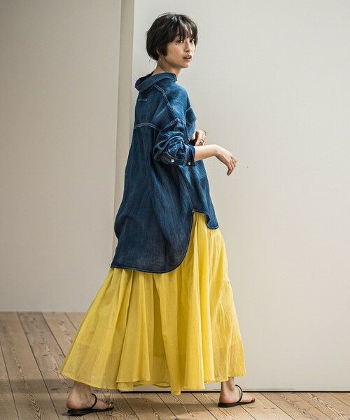 MAYSON GREY / メイソングレイ ミニ・ひざ丈スカート | コットンボイル2WAYエアリーギャザースカート≪手洗い可能≫ | 詳細5