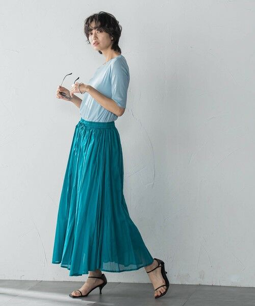 MAYSON GREY / メイソングレイ ミニ・ひざ丈スカート | コットンボイル2WAYエアリーギャザースカート≪手洗い可能≫ | 詳細12