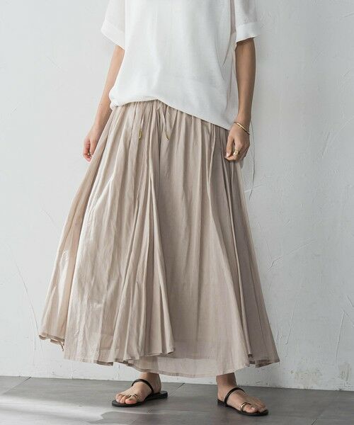 MAYSON GREY/メイソングレイ コットンボイル2WAYエアリーギャザースカート&#8810;手洗い可能&#8811; ベージュ M