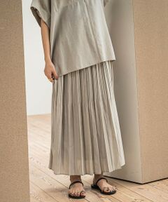 MAYSON GREY / メイソングレイ ミニ・ひざ丈スカート | ラフィーネクロスランダム消しプリーツスカート≪手洗い可能 / セットアップ対応≫