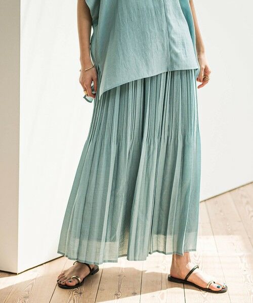 MAYSON GREY / メイソングレイ ミニ・ひざ丈スカート | ラフィーネクロスランダム消しプリーツスカート≪手洗い可能 / セットアップ対応≫ | 詳細1