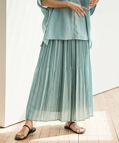 MAYSON GREY / メイソングレイ ミニ・ひざ丈スカート | ラフィーネクロスランダム消しプリーツスカート≪手洗い可能 / セットアップ対応≫ | 詳細2