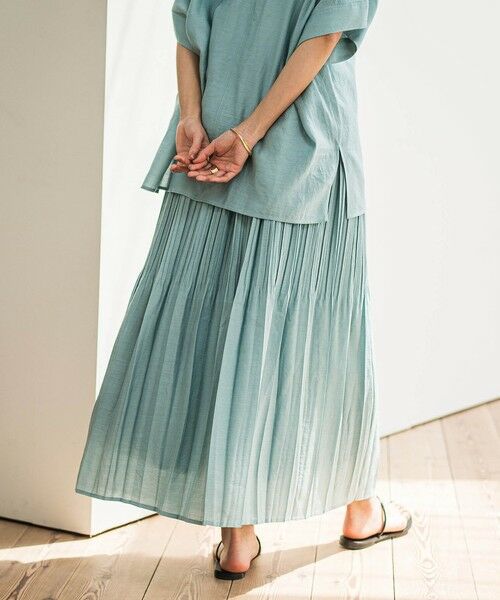 MAYSON GREY / メイソングレイ ミニ・ひざ丈スカート | ラフィーネクロスランダム消しプリーツスカート≪手洗い可能 / セットアップ対応≫ | 詳細3