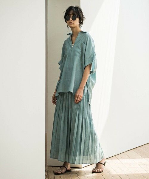 MAYSON GREY / メイソングレイ ミニ・ひざ丈スカート | ラフィーネクロスランダム消しプリーツスカート≪手洗い可能 / セットアップ対応≫ | 詳細4