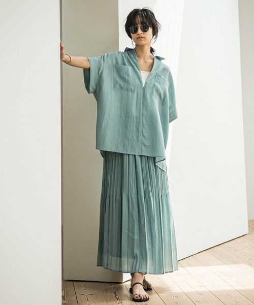 MAYSON GREY / メイソングレイ ミニ・ひざ丈スカート | ラフィーネクロスランダム消しプリーツスカート≪手洗い可能 / セットアップ対応≫ | 詳細5