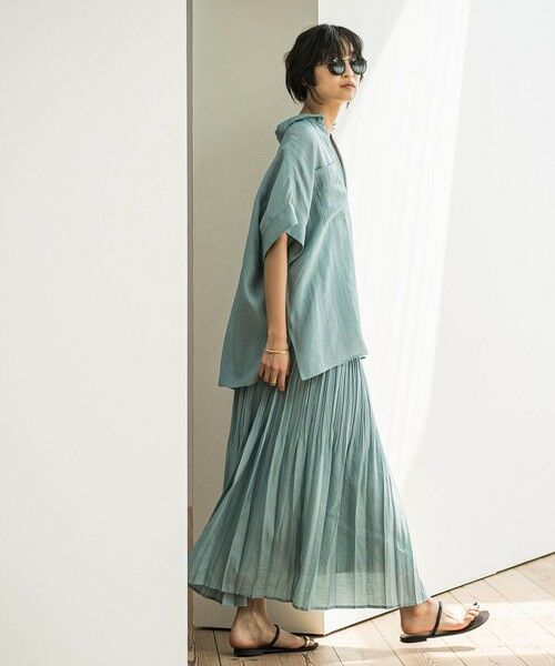 MAYSON GREY / メイソングレイ ミニ・ひざ丈スカート | ラフィーネクロスランダム消しプリーツスカート≪手洗い可能 / セットアップ対応≫ | 詳細7