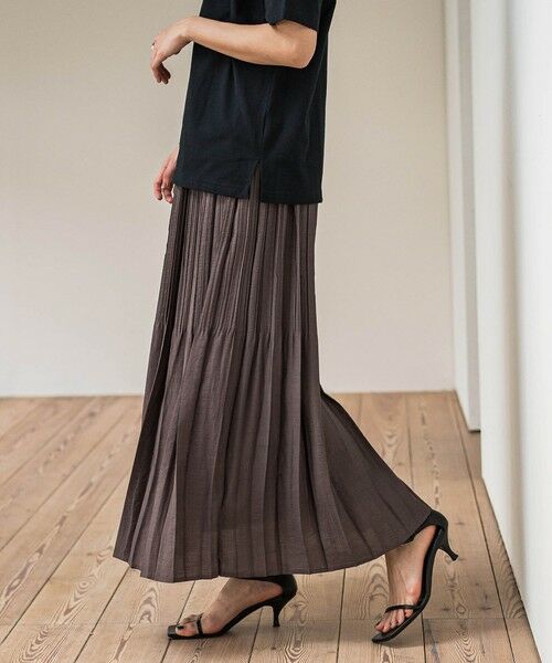 MAYSON GREY / メイソングレイ ミニ・ひざ丈スカート | ラフィーネクロスランダム消しプリーツスカート≪手洗い可能 / セットアップ対応≫ | 詳細9