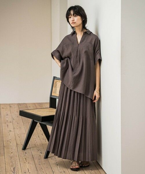 MAYSON GREY / メイソングレイ ミニ・ひざ丈スカート | ラフィーネクロスランダム消しプリーツスカート≪手洗い可能 / セットアップ対応≫ | 詳細18