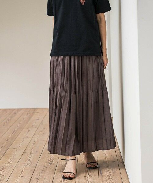 MAYSON GREY / メイソングレイ ミニ・ひざ丈スカート | ラフィーネクロスランダム消しプリーツスカート≪手洗い可能 / セットアップ対応≫ | 詳細10