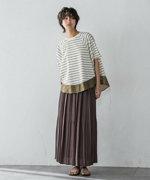 MAYSON GREY / メイソングレイ ミニ・ひざ丈スカート | ラフィーネクロスランダム消しプリーツスカート≪手洗い可能 / セットアップ対応≫ | 詳細19