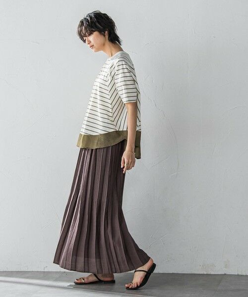 MAYSON GREY / メイソングレイ ミニ・ひざ丈スカート | ラフィーネクロスランダム消しプリーツスカート≪手洗い可能 / セットアップ対応≫ | 詳細20