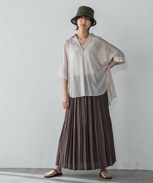 MAYSON GREY / メイソングレイ ミニ・ひざ丈スカート | ラフィーネクロスランダム消しプリーツスカート≪手洗い可能 / セットアップ対応≫ | 詳細21