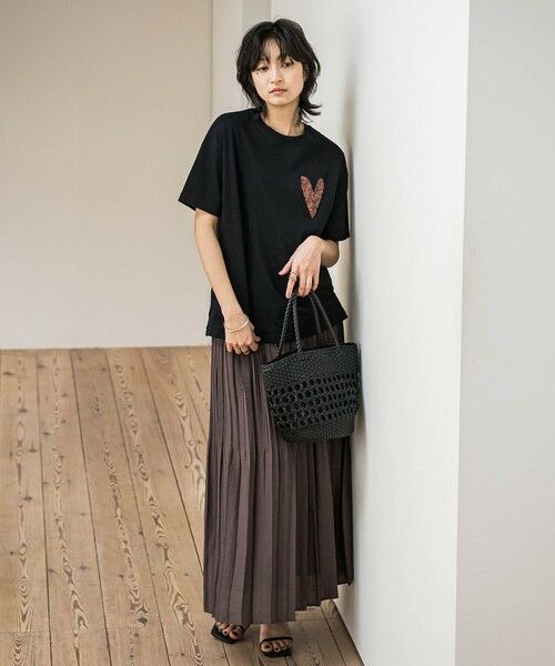 MAYSON GREY / メイソングレイ ミニ・ひざ丈スカート | ラフィーネクロスランダム消しプリーツスカート≪手洗い可能 / セットアップ対応≫ | 詳細13