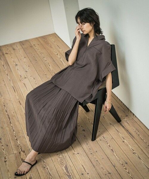 MAYSON GREY / メイソングレイ ミニ・ひざ丈スカート | ラフィーネクロスランダム消しプリーツスカート≪手洗い可能 / セットアップ対応≫ | 詳細14