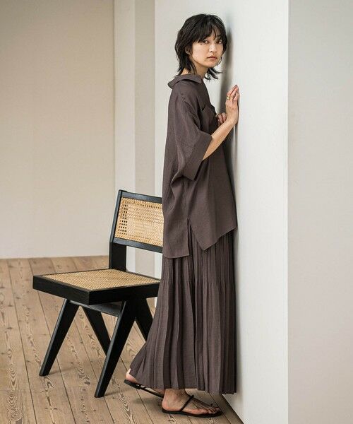 MAYSON GREY / メイソングレイ ミニ・ひざ丈スカート | ラフィーネクロスランダム消しプリーツスカート≪手洗い可能 / セットアップ対応≫ | 詳細17