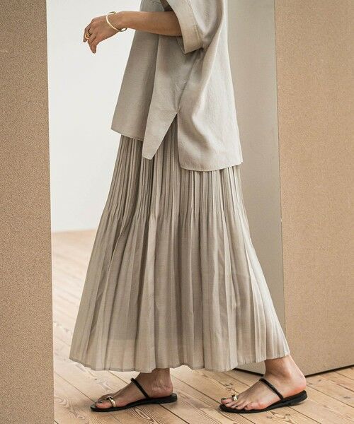 MAYSON GREY / メイソングレイ ミニ・ひざ丈スカート | ラフィーネクロスランダム消しプリーツスカート≪手洗い可能 / セットアップ対応≫ | 詳細29