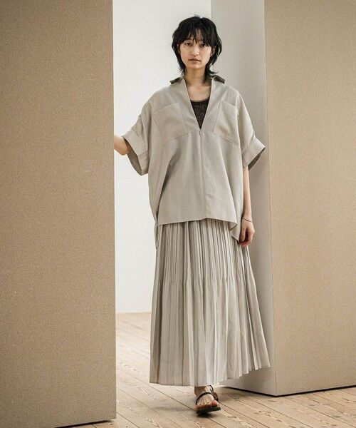 MAYSON GREY / メイソングレイ ミニ・ひざ丈スカート | ラフィーネクロスランダム消しプリーツスカート≪手洗い可能 / セットアップ対応≫ | 詳細30