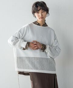 MAYSON GREY / メイソングレイ ニット・セーター | ペーパーブレンドメッシュヘムニットプルオーバー≪手洗い可能≫