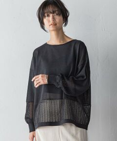 MAYSON GREY / メイソングレイ ニット・セーター | ペーパーブレンドメッシュヘムニットプルオーバー≪手洗い可能≫
