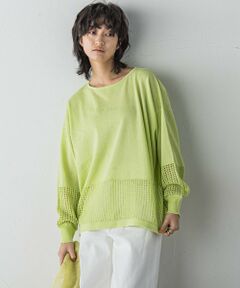 MAYSON GREY / メイソングレイ ニット・セーター | ペーパーブレンドメッシュヘムニットプルオーバー≪手洗い可能≫