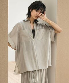 MAYSON GREY / メイソングレイ シャツ・ブラウス | ラフィーネクロスハーフジップブラウス≪手洗い可能 / セットアップ対応≫