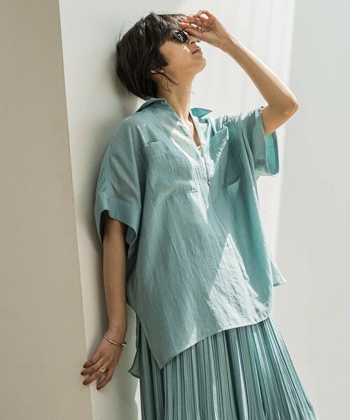 MAYSON GREY / メイソングレイ シャツ・ブラウス | ラフィーネクロスハーフジップブラウス≪手洗い可能 / セットアップ対応≫ | 詳細1