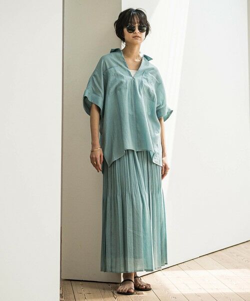 MAYSON GREY / メイソングレイ シャツ・ブラウス | ラフィーネクロスハーフジップブラウス≪手洗い可能 / セットアップ対応≫ | 詳細3