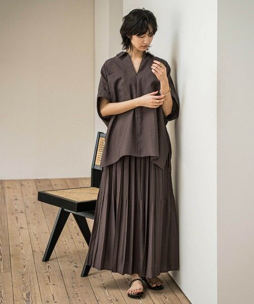 MAYSON GREY / メイソングレイ シャツ・ブラウス | ラフィーネクロスハーフジップブラウス≪手洗い可能 / セットアップ対応≫ | 詳細13