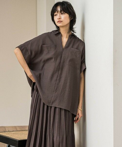 MAYSON GREY / メイソングレイ シャツ・ブラウス | ラフィーネクロスハーフジップブラウス≪手洗い可能 / セットアップ対応≫ | 詳細8