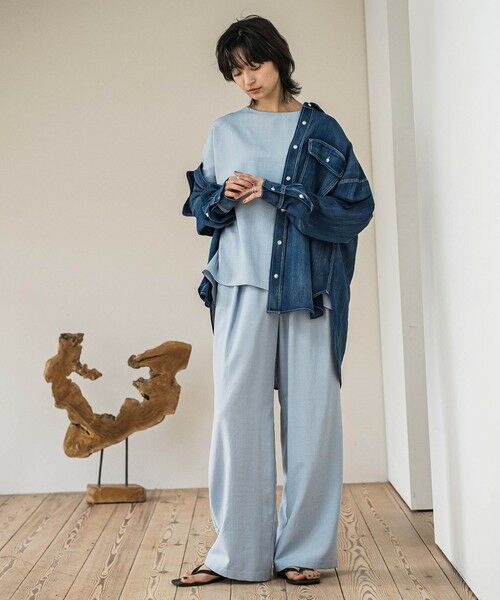 MAYSON GREY / メイソングレイ シャツ・ブラウス | シアーデニムオーバーシャツ≪洗濯機で洗える≫ | 詳細8