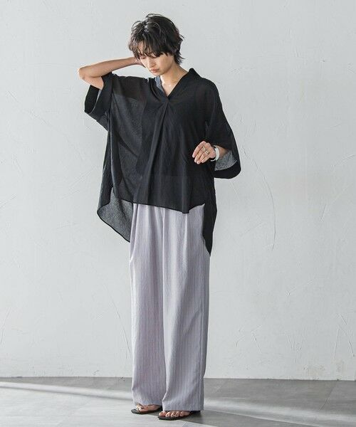 MAYSON GREY / メイソングレイ シャツ・ブラウス | 【新色追加】シアー楊柳バックタックスキッパーブラウス≪手洗い可能≫ | 詳細14