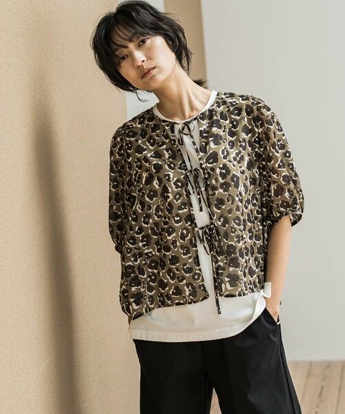 MAYSON GREY / メイソングレイ シャツ・ブラウス | レオパード柄フロントリボンブラウス≪洗濯機で洗える≫ | 詳細1