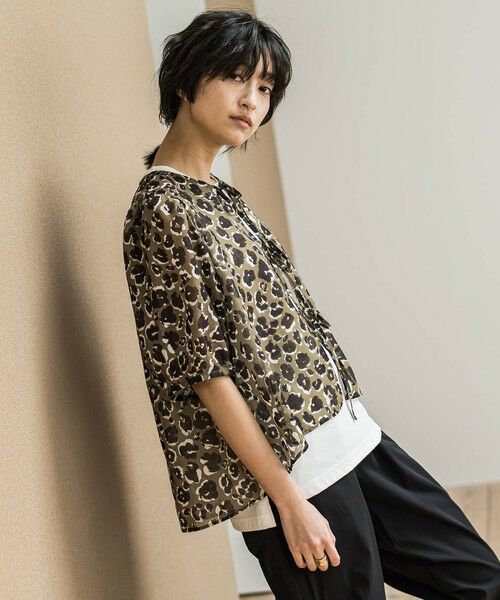 MAYSON GREY / メイソングレイ シャツ・ブラウス | レオパード柄フロントリボンブラウス≪洗濯機で洗える≫ | 詳細2