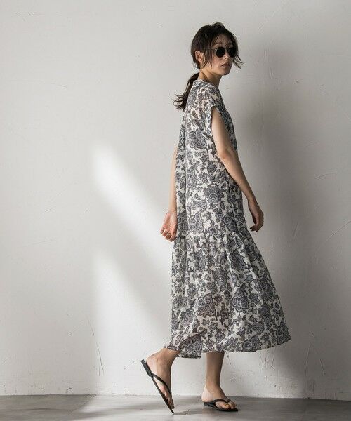 MAYSON GREY / メイソングレイ ロング・マキシ丈ワンピース | ペイズリー柄スキッパーフレンチワンピース≪洗濯機で洗える≫ | 詳細2