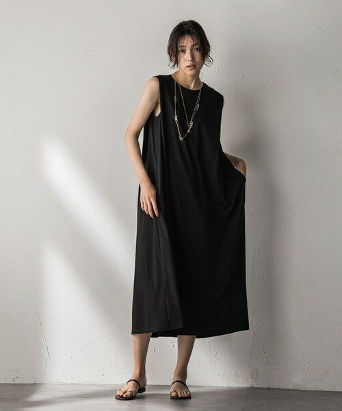 MAYSON GREY / メイソングレイ ロング・マキシ丈ワンピース | タックノースリーブカットワンピース≪手洗い可能≫ | 詳細1