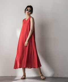 MAYSON GREY / メイソングレイ ロング・マキシ丈ワンピース | シアーラメステッチノースリーブワンピース≪手洗い可能≫