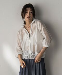 MAYSON GREY / メイソングレイ テーラードジャケット | オーガンジーフーディブルゾン≪手洗い可能≫