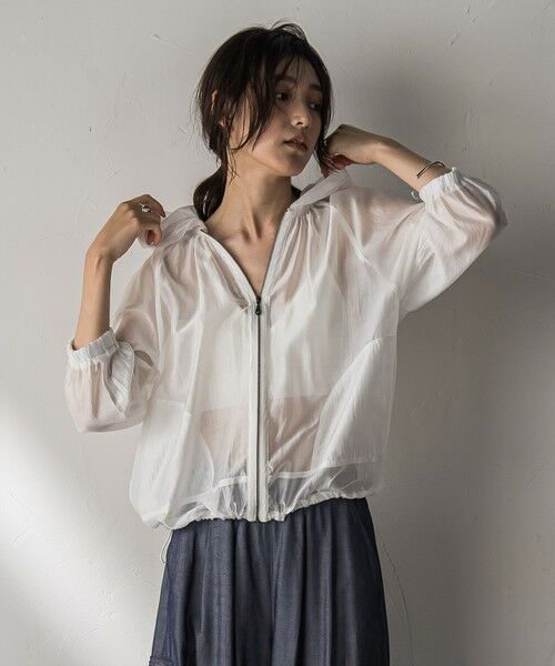 MAYSON GREY / メイソングレイ テーラードジャケット | オーガンジーフーディブルゾン≪手洗い可能≫ | 詳細3