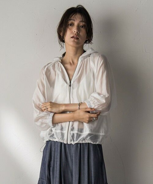 MAYSON GREY / メイソングレイ テーラードジャケット | オーガンジーフーディブルゾン≪手洗い可能≫ | 詳細1