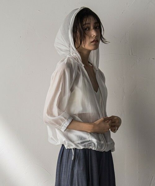 MAYSON GREY / メイソングレイ テーラードジャケット | オーガンジーフーディブルゾン≪手洗い可能≫ | 詳細2