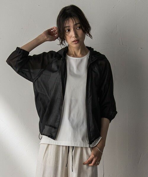 MAYSON GREY / メイソングレイ テーラードジャケット | オーガンジーフーディブルゾン≪手洗い可能≫ | 詳細9