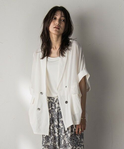 MAYSON GREY / メイソングレイ テーラードジャケット | ダブルブレスト半袖ジャケット≪手洗い可能≫ | 詳細1